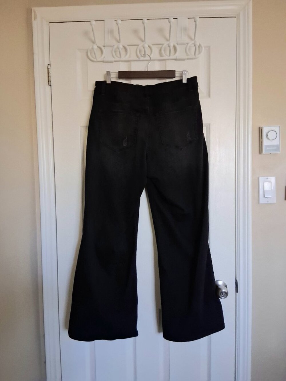 ONESO Women's Size 16W Black Mid-Low Rise Baggy BBL Wide Leg Stretch Jeans - Picture 4 of 15
